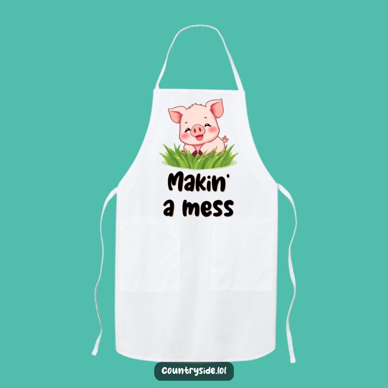 Funny Kawaii Piglet Apron - Humorous Kitchen Gift for Joyful Cooks