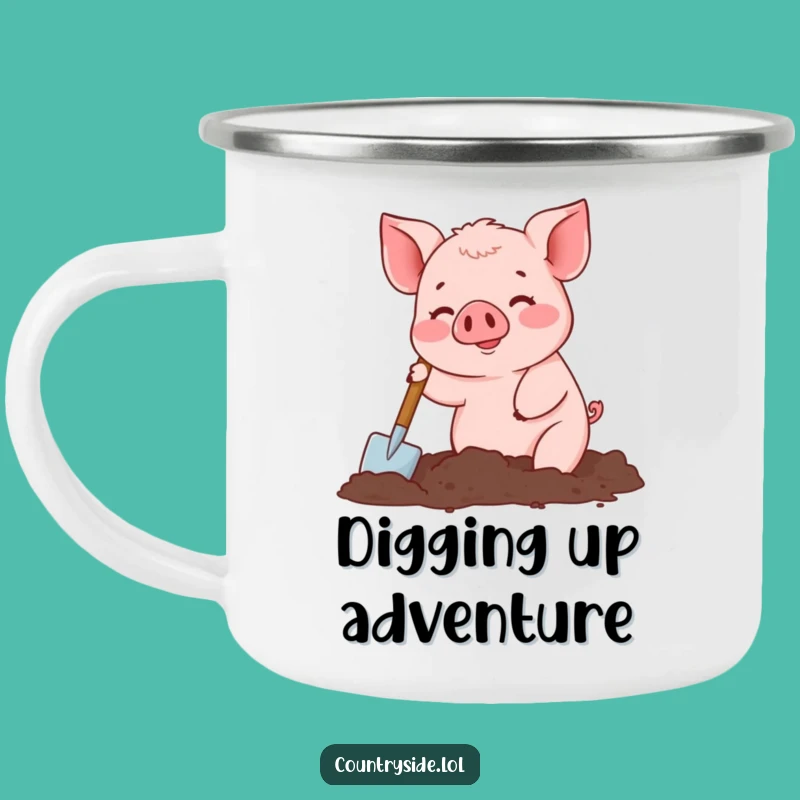 Funny Kawaii Pig Camping Mug: Busy Gardener, Durable & Fun Funny Gift
