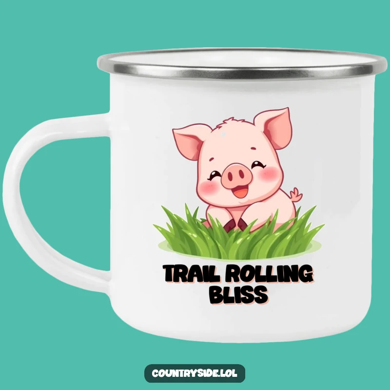 Funny Kawaii Piglet Camping Mug - Humorous Outdoor Gift for Happy Campers