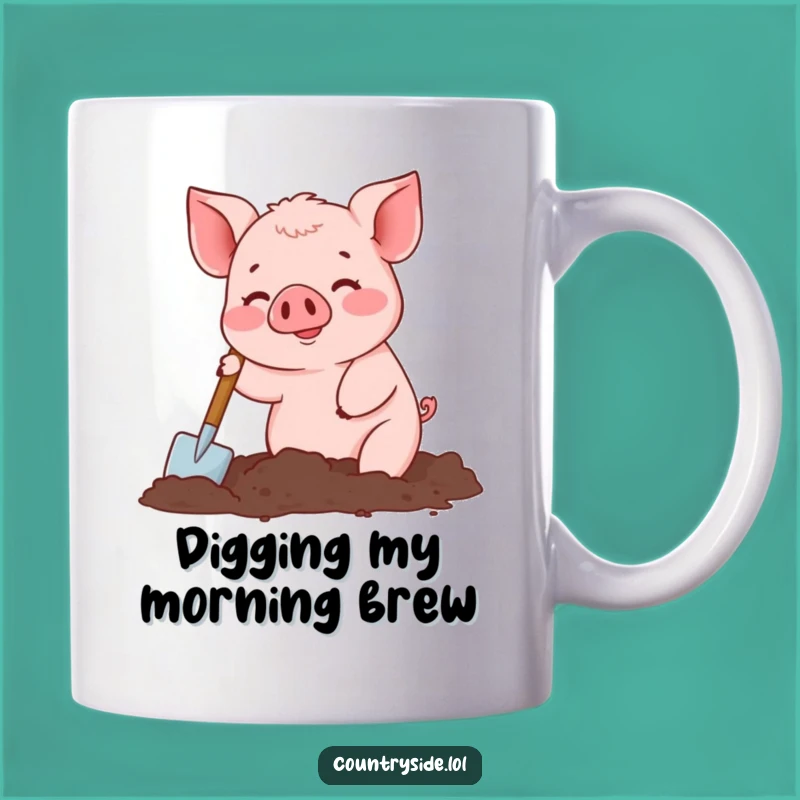 Funny Kawaii Pig Mug: Busy Gardener Character, Perfect Funny Gift for Digging Enthusiasts
