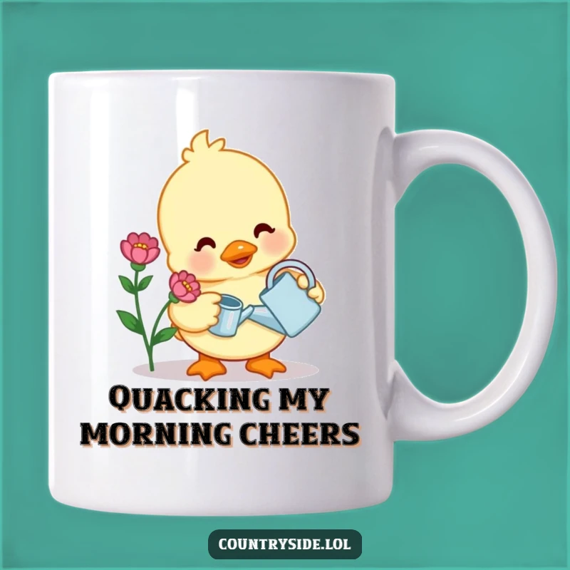 Funny Kawaii Duck Mug: Gentle Gardener Character, Perfect Funny Gift for Flower Lovers