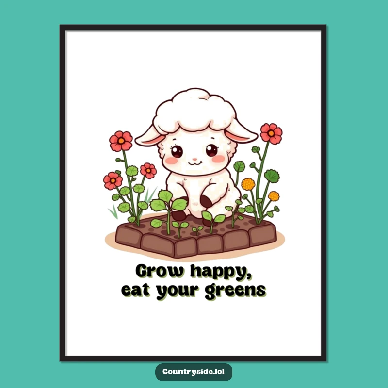 Free Printable Kawaii Sheep Wall Art: Humorous Downloadable Decor for Cozy Spaces