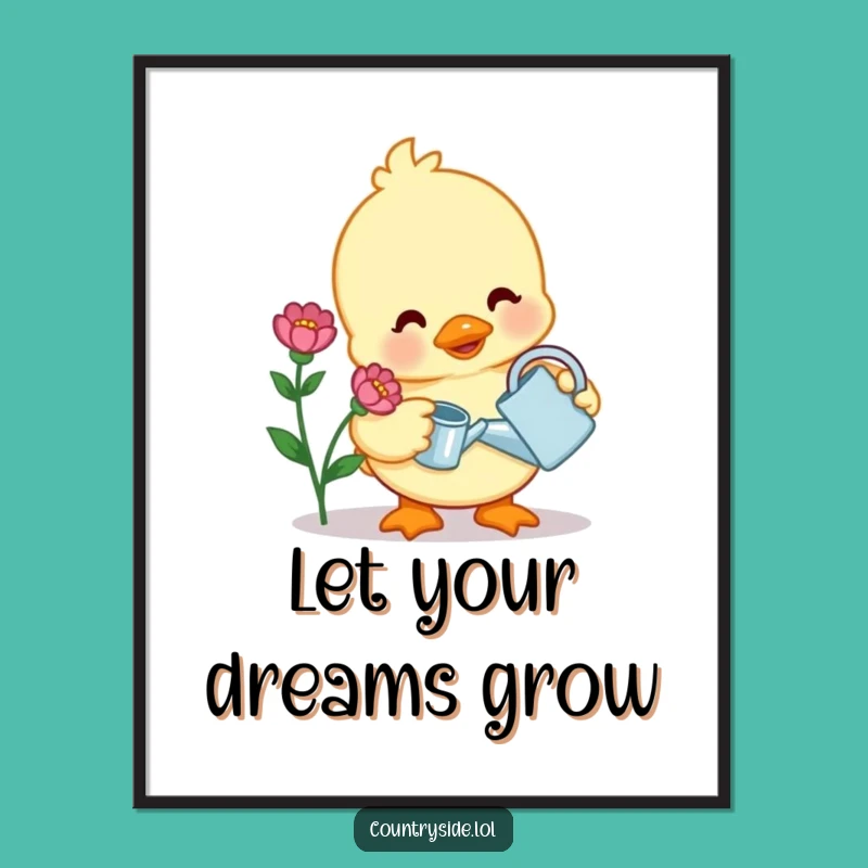 Free Printable Kawaii Duck Art: Funny Downloadable Wall Decor for Garden Lovers!
