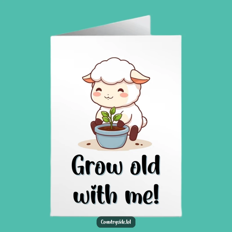 Free Printable Kawaii Sheep Birthday Card: Funny Downloadable Gift for Gardeners!
