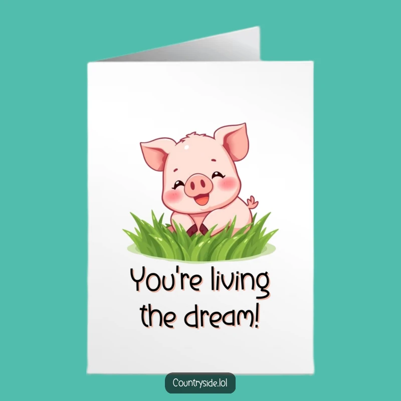 Free Printable Congrats Card: Joyful Kawaii Piglet Success!, Downloadable Celebration