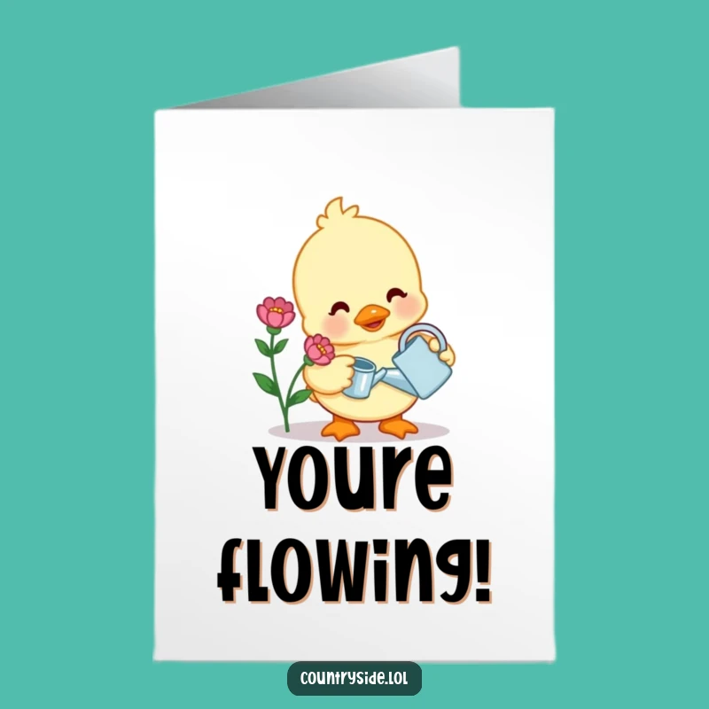 Free Printable Kawaii Duck Congrats Card: Funny Downloadable Gift for Growth!