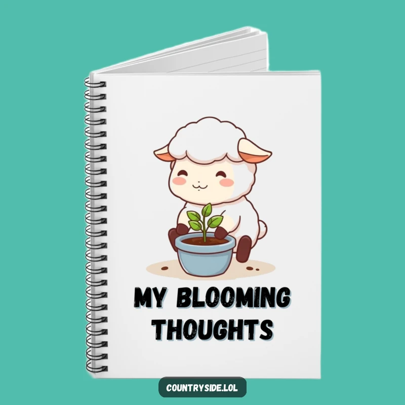 Funny Kawaii Sheep Notebook: Happy Gardener for Notes, Ideal Funny Gift