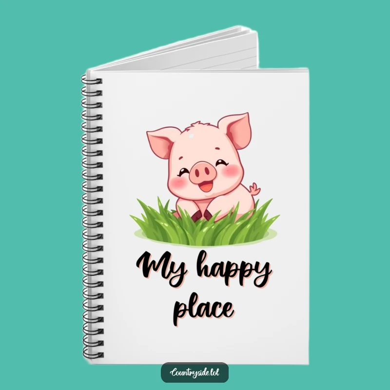 Funny Kawaii Piglet Notebook - Humorous Grass Rolling Journal for Creative Gifts