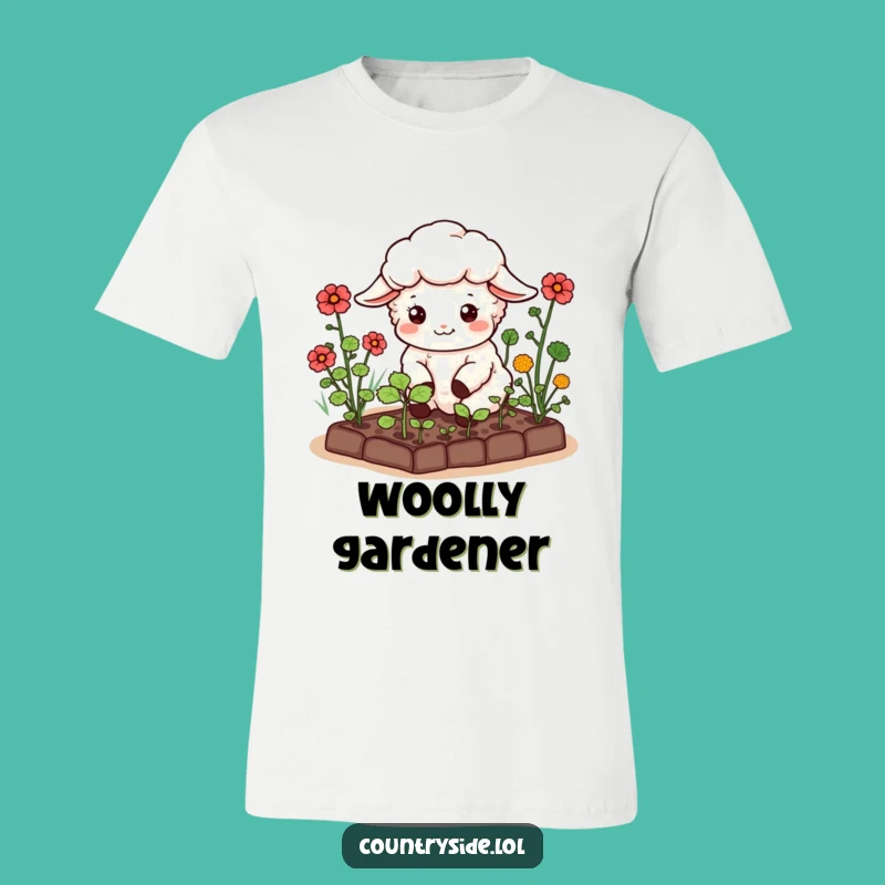 Funny Kawaii Sheep T-Shirt: Happy Garden Vibes, Perfect Outdoorsy Gift!