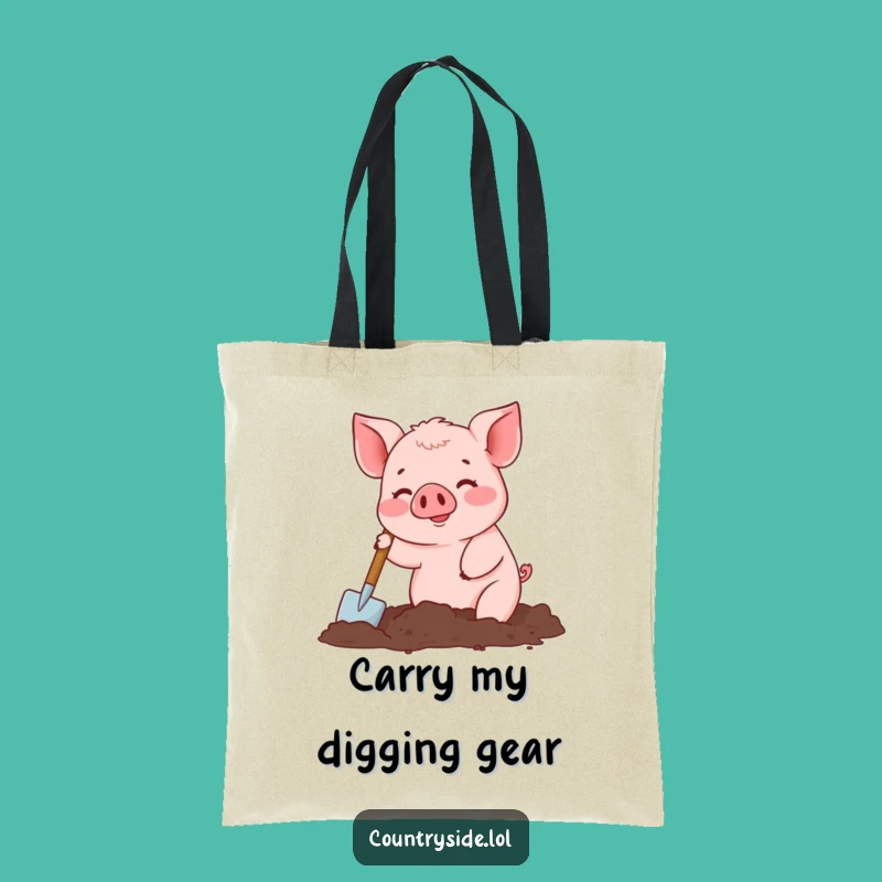 Funny Kawaii Pig Tote Bag: Busy Gardener, Stylish & Practical Funny Gift