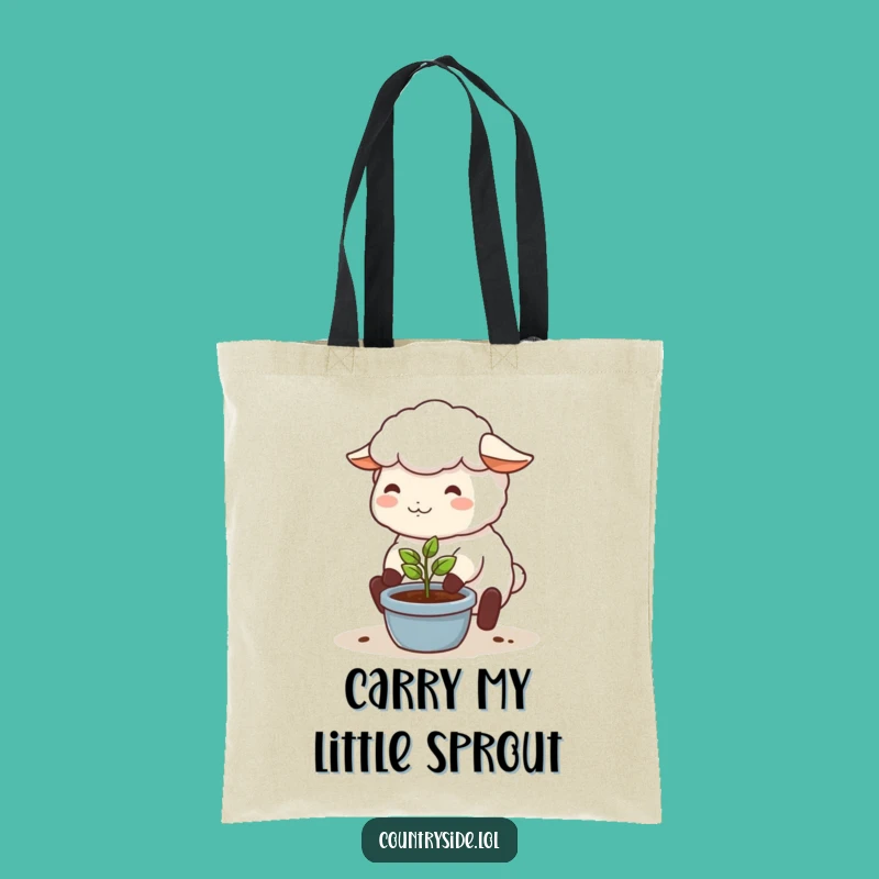 Funny Kawaii Sheep Tote Bag: Happy Gardener, Stylish & Practical Funny Gift